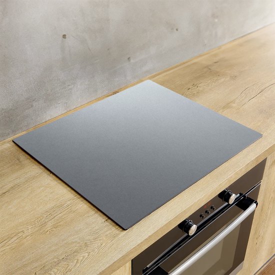 Chefcare Inductie Beschermer Grijze Effen Beton - 95x50 cm - Afdekplaat Inductie - Kookplaat Beschermer - Inductie Mat