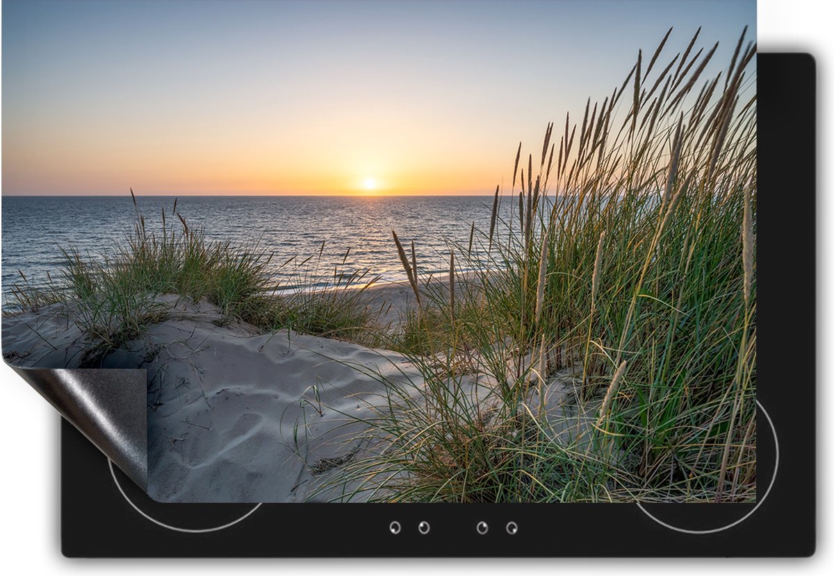 Chefcare Inductie Beschermer Strand en Zee vanuit de Duinen met Zonsondergang - 91,6x52,7 cm - Afdekplaat Inductie - Kookplaat Beschermer - Inductie Mat
