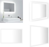 vidaXL Badkamerspiegel LED 60x8-5x37 cm acryl wit - Spiegel - Spiegels - Badkamerspiegel - Badkamerspiegels