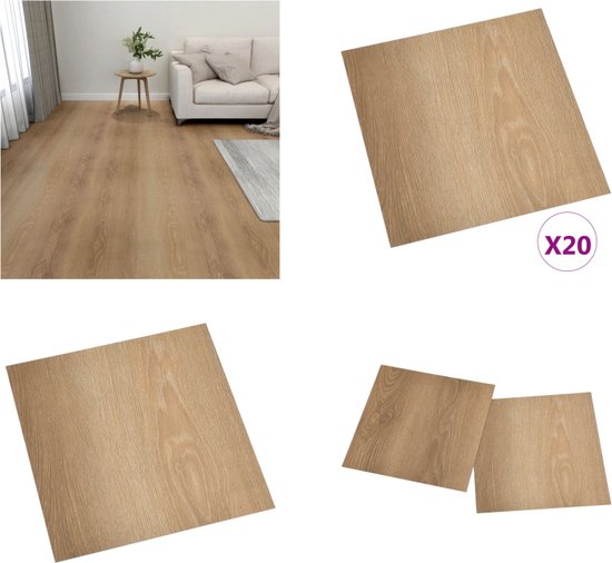 vidaXL Vloerplanken 20 st zelfklevend 1-86 m² PVC bruin - Vloerplank - Vloerplanken - Vloertegel - Vloertegels