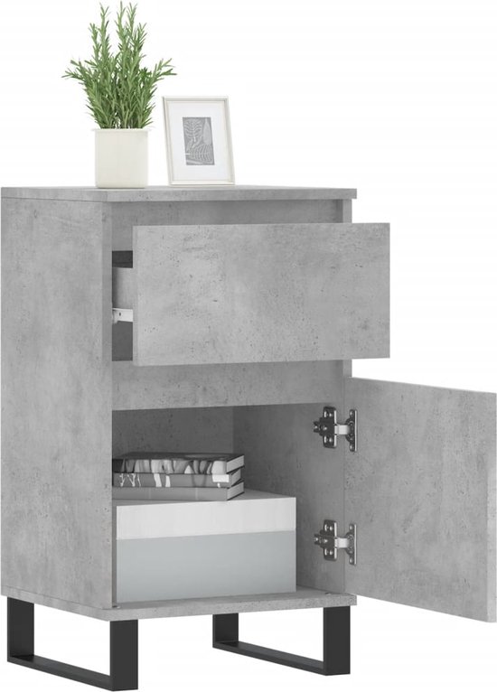 vidaXL Buffet 40x35x70 cm Bois d'ingénierie Béton Gris - Buffet - Commodes - Armoire de rangement - Armoire murale