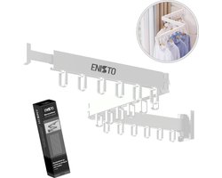 ENISTO® Wanddroogrek - Inklapbaar Wasrek - Droogrek Hangend - Wit - Met of Zonder Boren - Uittrekbaar - Ruimtebesparend