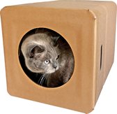 Kattenhuis - Kattenmand - Kartonnen kattenhuis - Katten slaapplaats - Kattenmeubel - CatBox - Afm.: 37x37x46 cm