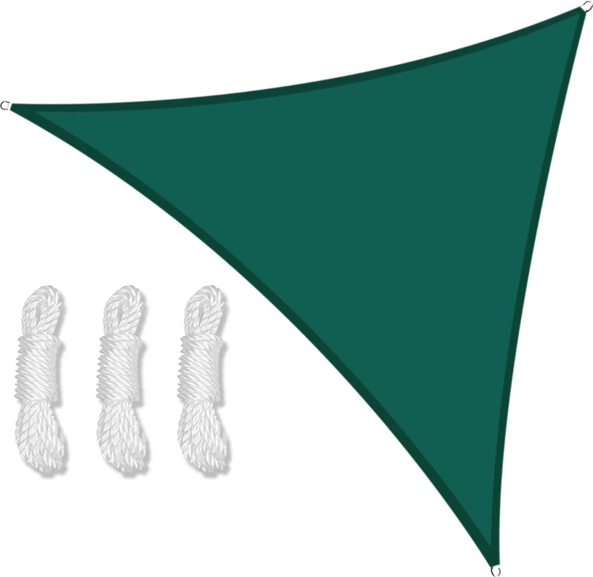 Zonnescherm Zonnedoek 2x2x2m Gecoat Polyester Waterbestendig Inclusief Haken aan Uiteindes Groen