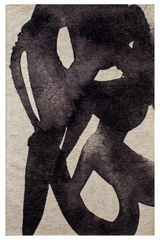 Abstract Swing vloerkleed met zwarte inktvlek - 240 x 340 cm