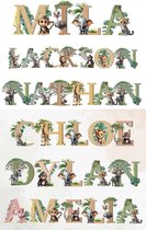 Letter stickers Safari - muur decoratie - stickers (per stuk)