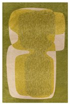 Rechthoekig groen tapijt met abstract patroon en geometrische vormen - Poum Poum - Grass - 240 x 340 cm