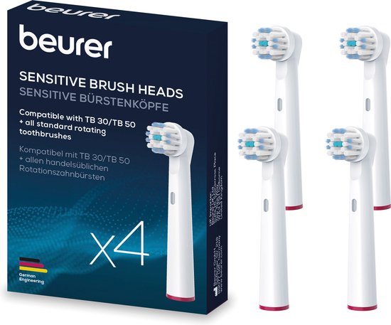 Foto: Beurer opzetbostels sensitive compatibel met oral b 4 stuks