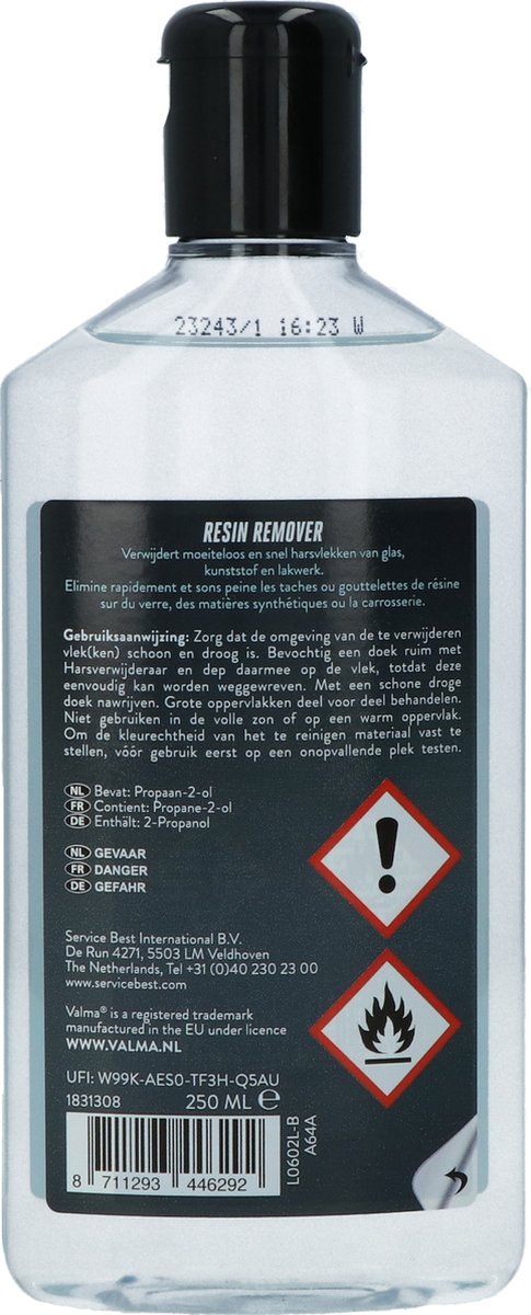 Valma Resin Remover - Krachtige harsverwijderaar - Voor glas, kunststof en lakwerk - Snel, veilig & effectief - Eenvoudig in Gebruik - 250ml van Valma — afbeelding 4
