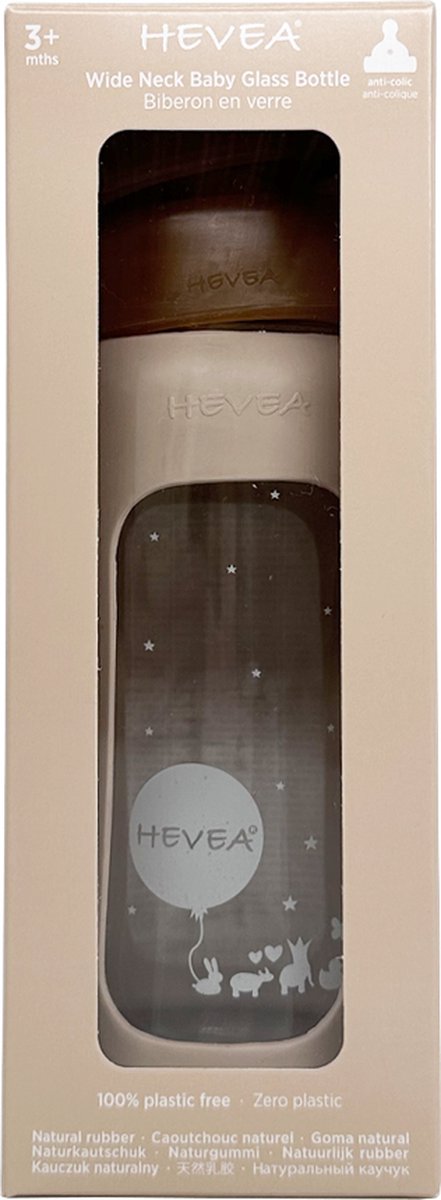 HEVEA - Glazen Fles - Brede Hals - 250ml - Met Sleeve - Sand van Merkloos — afbeelding 4