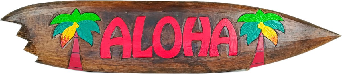 Western Deco - 100cm Aloha Tiki Bar Bord - Surfboard Surfplank Palmbomen