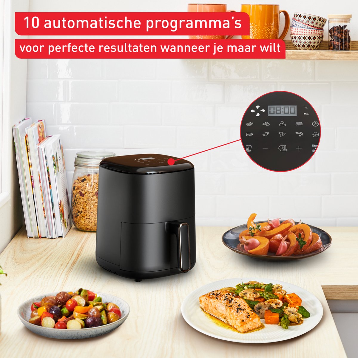 Tefal Easy Fry Compact EY1458 - Airfryer - 3L - 1300W - Compact Design - Zwart — afbeelding 6