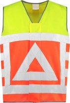 JS Veiligheidsvest Verkeersregelaar - Fluor geel/Fluor oranje - Maat S/M - VOOR PROFESSIONALS