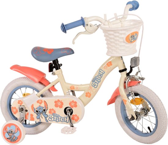 Disney Stitch Kinderfiets - Meisjes - 12 inch - Crème Koraal Blauw van Disney — afbeelding 5