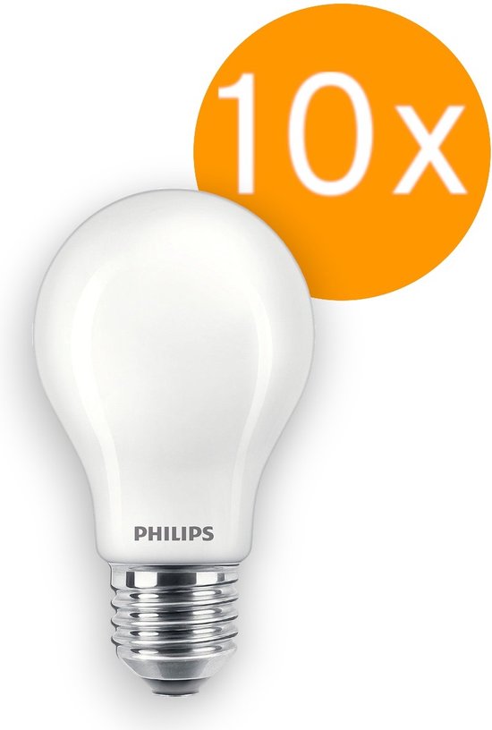 Doos 10 stuks Philips LED lamp E27 5.9W/927-922 806lm Mat DimTone Cri90 A60