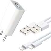 3x Oplaadset - Geschikt voor Apple iPhone 6, 7, 8 (Plus) - Oplader met Kabel - USB Stekker Lader