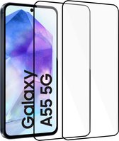 2x Convient pour Samsung Galaxy A55 - Protecteur d'écran - Glas trempé - Couverture de protection complète