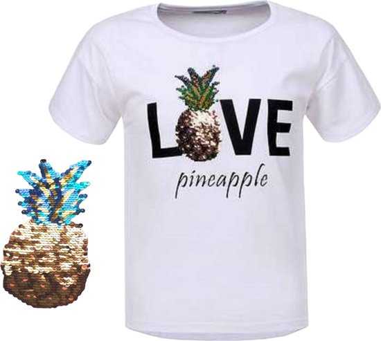 Glo- Story T-shirt love ananas blanc 158