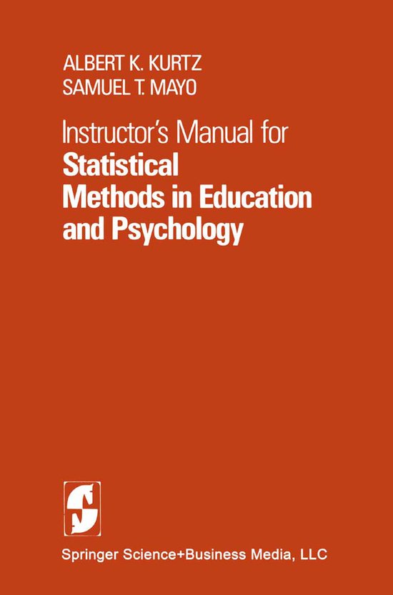 Instructors Manual for Statistical Methods in Education and  ... - cover