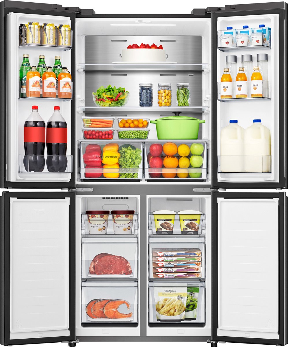 Hisense RQ5P470SAFE - Cross-door koel-vriescombinatie - My Fresh Choice - Metal-Tech Cooling - Dual-Tech Cooling - Inhoud 483 Liter - Zwart — afbeelding 3