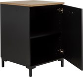 Onderkast Manno 60cm met 1 deur - zwart/eik