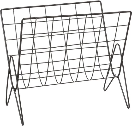 Atmosphera Lectuurbak Denver – voor tijdschriften/kranten/boek – zwart – metaal – 35 x 18 x 31 cm – naast bank/stoel – verhoogd