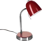 Atmosphera Tafellamp/bureaulampje Design Light - metaal - rood/zilver - H35 cm- Leeslampje