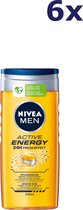 6x Nivea Men Douchegel Active Energy 250ml