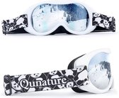 ROCKBROS Winter Skibril - Anticondens Winterbril - Brildrager - Panda Ontwerp Sferische Lens - Unisex - Kinderen - Wit