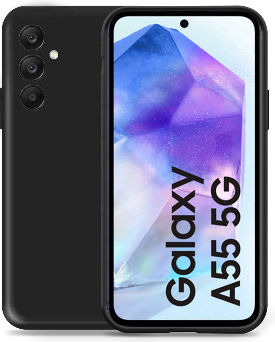 Hoesje geschikt voor Samsung Galaxy A55 - Liquid Back Case Cover Zwart