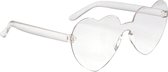 Jumada's - Hartjes bril - Festival bril wit transparant - Geheel doorzichtige Bril - Zomer 2024 mode om mee te feesten