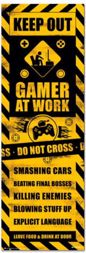 Poster Gameration Gaming Caution 53x158cm