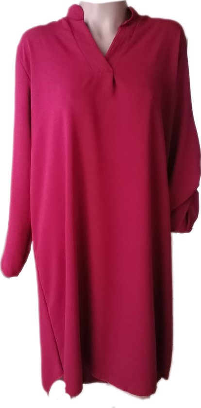 Robe - Femme - Robe chemise - Hauteur genou - Couleur Bordeaux - Avec col - Taille 46/48
