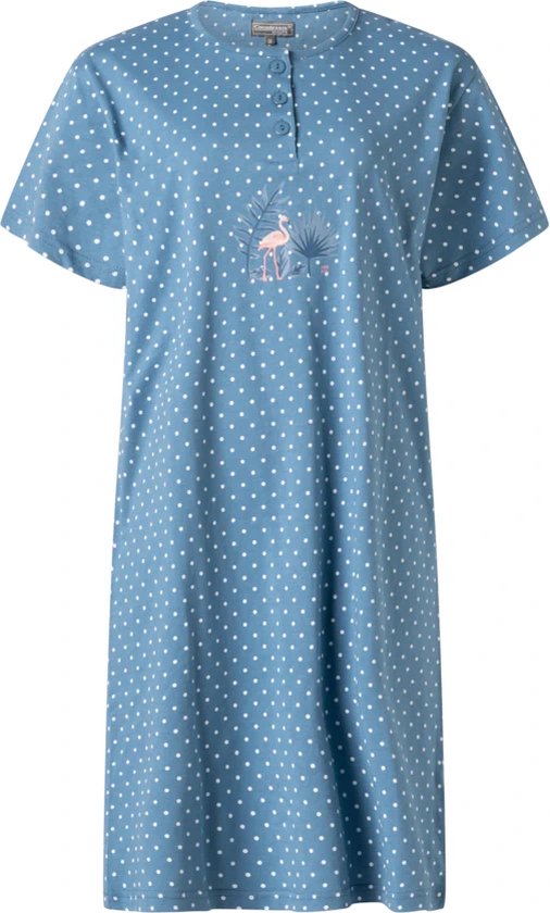Cocodream dames nachthemd korte mouw | MAAT XL | Tropic flamingo | jeans