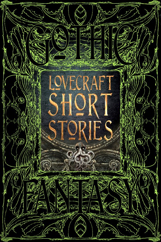 Gothic Fantasy Lovecraft Short Stories boek met groene sierlijke rand en een octopus op de voorkant.
