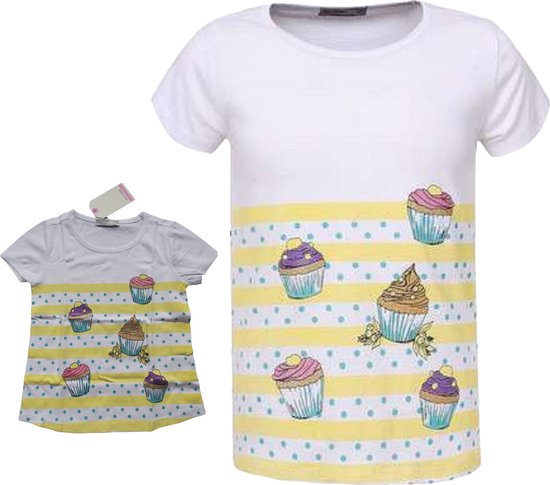 Glo-Story  t-shirt cupcakes geel 110
