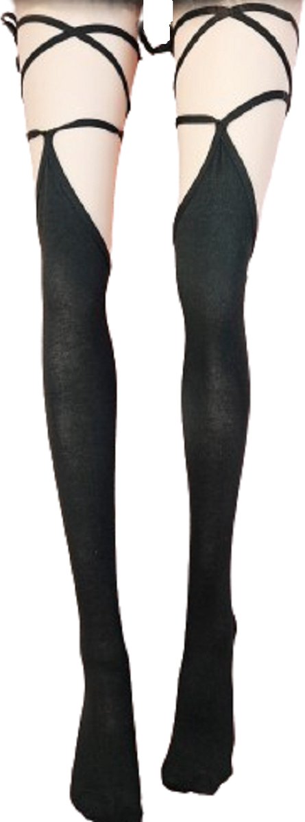 Goedkoopste BamBella® - Erotische kousen dames - Sexy hoge sokken zwart