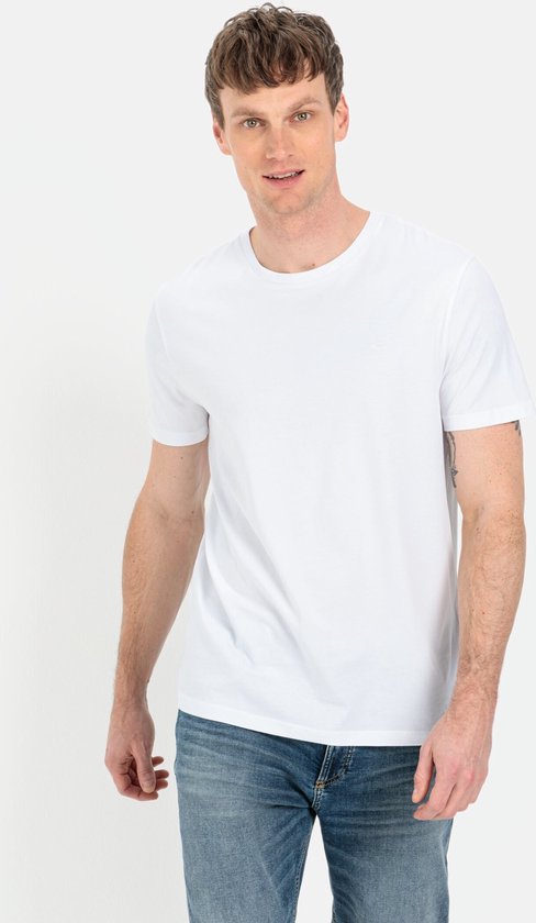camel active Basic T-shirt van duurzame organic cotton - Maat menswear-6XL - Wit