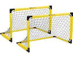 foto van Get & Go Voetbaldoel - set van 2 - 91x61x61 cm - Zwart/Geel