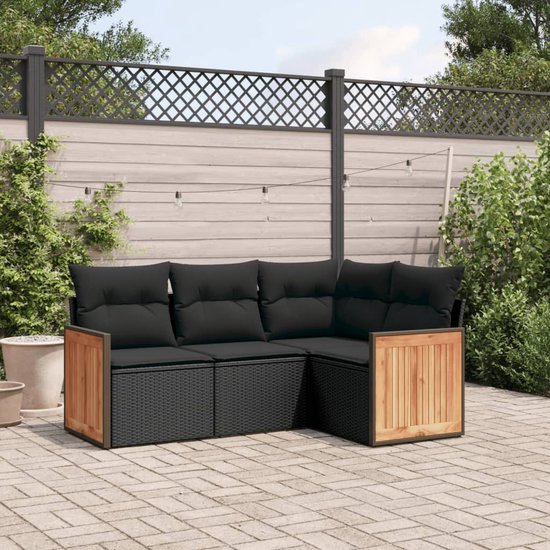 vidaXL-4-delige-Loungeset-met-kussens-poly-rattan-zwart