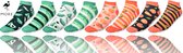 More Fashion - Kleurrijke Sneakersokken Heren - Maat 43 44 45 46 - Multipack 4 Paar - Enkelsokken - Katoen Naadloos - Fruit Avocado Sinaasappel Print - Made in EU