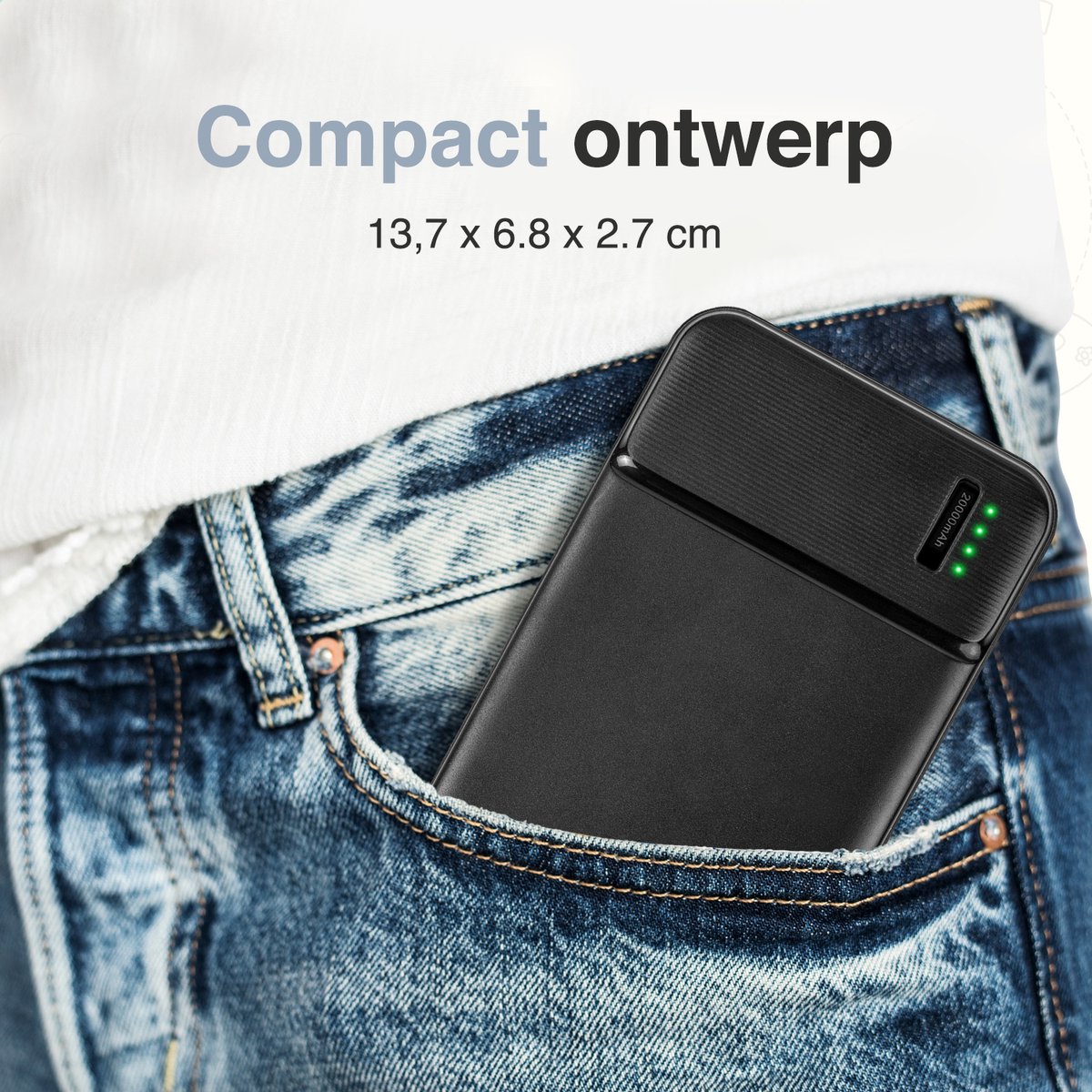 ForDig Powerbank 20000mAh – Powerbank iPhone – Powerbank Samsung – Fast Charge - Universeel - 4 Poorten – USB A, USB C en Micro USB - Compact Design — cadeau in Elektronica - foto 2