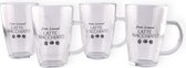Latte Macchiato Set 8-Delig Servies - Transparant Glas | 4x 300ml Koffieglazen | Inclusief 4x Longdrinklepels | Microgolfoven Veilig