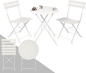 Albatros Set de bistro 3 pièces, Zwart - Table de bistro avec 2 Chaises - Chaises pliantes et table en métal robuste - idéal comme ensemble de meubles de balcon ou de jardin au Design moderne