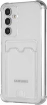 Transparant Dun TPU Hoesje met Pasjeshouder Geschikt voor Samsung Galaxy A55 | Back Cover | Schokbestendig | Ultra Dun | Kaarthouder Achterkant | Shockproof | Doorzichtig