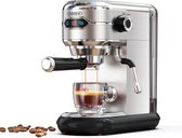 Koffiezetapparaat - Espressomachine semi automatisch- Cafetera 19 Bar Inox eenvoudig te bedienen - Slank Model - Espresso - Cappucino - Heet Water - Melk Opschuimen