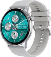 Pro-Care Excellent Quality™ Smartwatch 1.43 inch Amoled - NFC Acces - Bellen - AI Talk - O2 en Bloeddrukmeter - Magnetic Laden - Caloriemeter - Message - Sport/Steps/Afstand/ - Slaapmeter - Mat Zilver Alu Case - Siliconen Grijze Band