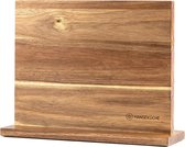 Messenblok magnetisch van acaciahout - dubbelzijdige messenhouder zonder messen met magneet van hout, messenplank aan beide zijden (houten bodem)