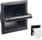 Zwart metalen toiletrolhouder Wandmontage toiletrolhouder voor badkamer Duurzaam stevig ruimtebesparend ontwerp met houder