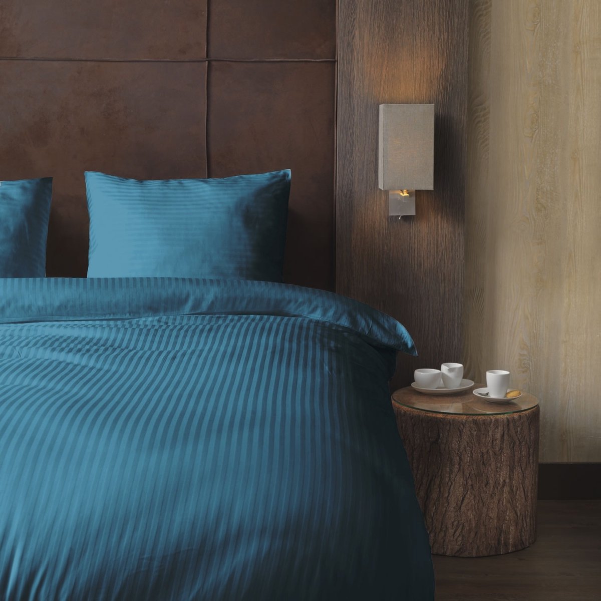 Beau Maison Hotellinnen Blauw Katoen Satijn 200x200/220 cm + 2 kussenslopen